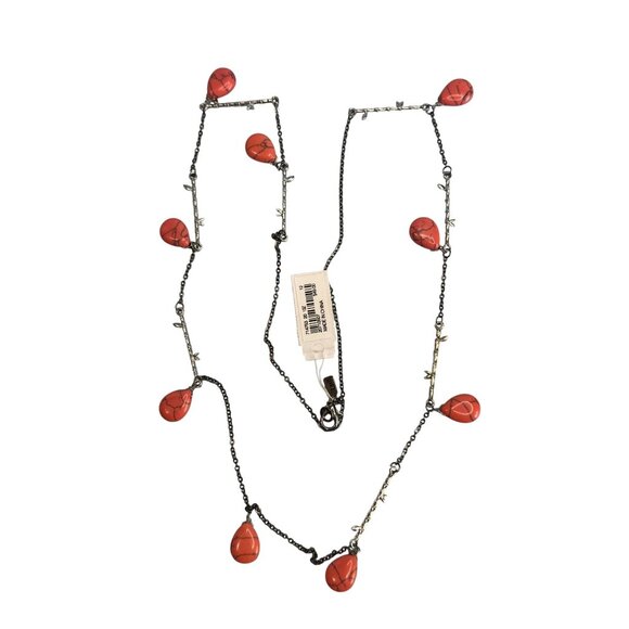 J Jill NWT Pink Howlite Gemstone Beaded Silverplate Necklace 32" - Picture 5 of 6